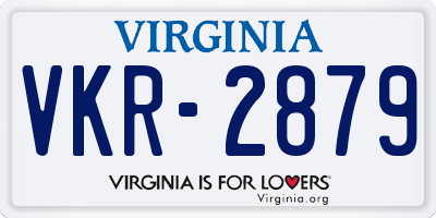 VA license plate VKR2879