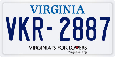 VA license plate VKR2887