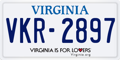 VA license plate VKR2897