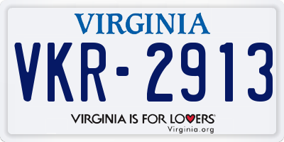 VA license plate VKR2913