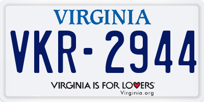VA license plate VKR2944