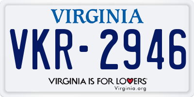VA license plate VKR2946