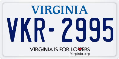 VA license plate VKR2995