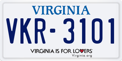 VA license plate VKR3101