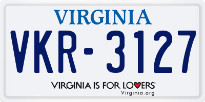 VA license plate VKR3127