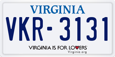 VA license plate VKR3131