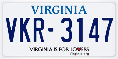 VA license plate VKR3147