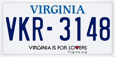 VA license plate VKR3148