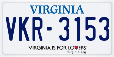 VA license plate VKR3153