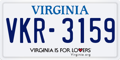 VA license plate VKR3159