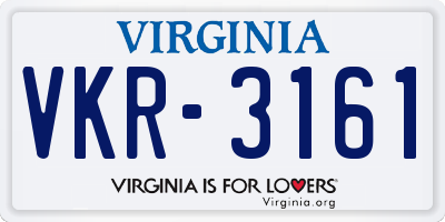 VA license plate VKR3161