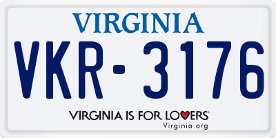 VA license plate VKR3176