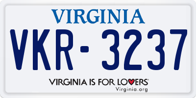 VA license plate VKR3237