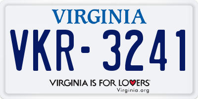 VA license plate VKR3241