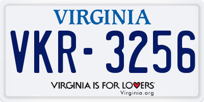 VA license plate VKR3256
