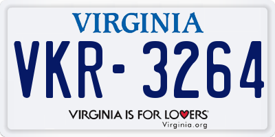 VA license plate VKR3264