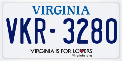 VA license plate VKR3280