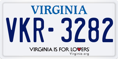 VA license plate VKR3282