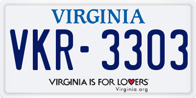VA license plate VKR3303