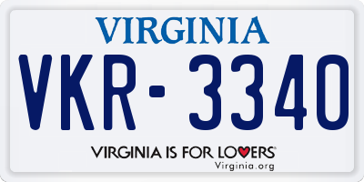 VA license plate VKR3340
