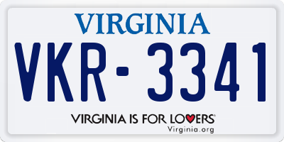 VA license plate VKR3341