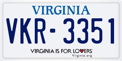 VA license plate VKR3351