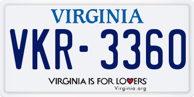 VA license plate VKR3360