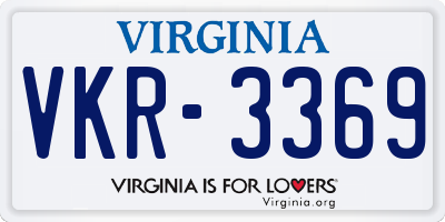 VA license plate VKR3369