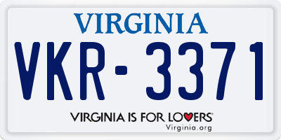 VA license plate VKR3371
