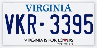 VA license plate VKR3395