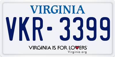 VA license plate VKR3399