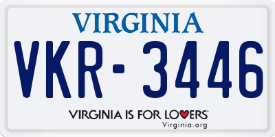 VA license plate VKR3446