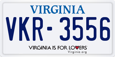 VA license plate VKR3556