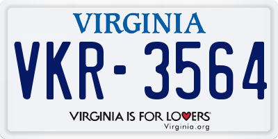 VA license plate VKR3564