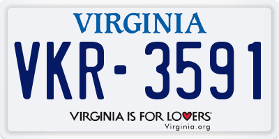 VA license plate VKR3591