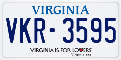VA license plate VKR3595