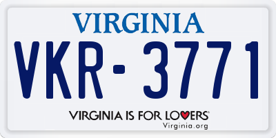VA license plate VKR3771