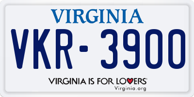 VA license plate VKR3900