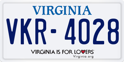 VA license plate VKR4028