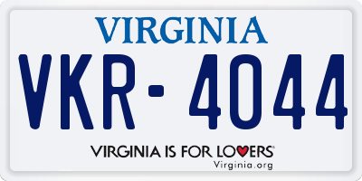 VA license plate VKR4044