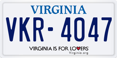 VA license plate VKR4047