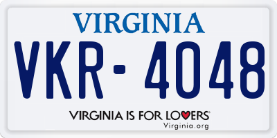 VA license plate VKR4048