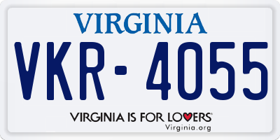 VA license plate VKR4055