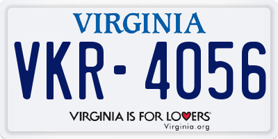VA license plate VKR4056