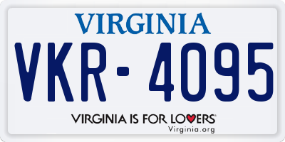 VA license plate VKR4095