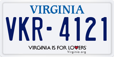 VA license plate VKR4121