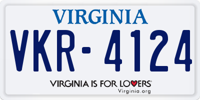 VA license plate VKR4124