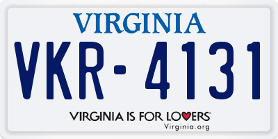 VA license plate VKR4131
