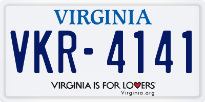 VA license plate VKR4141