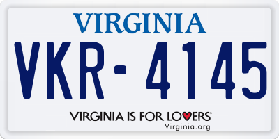 VA license plate VKR4145